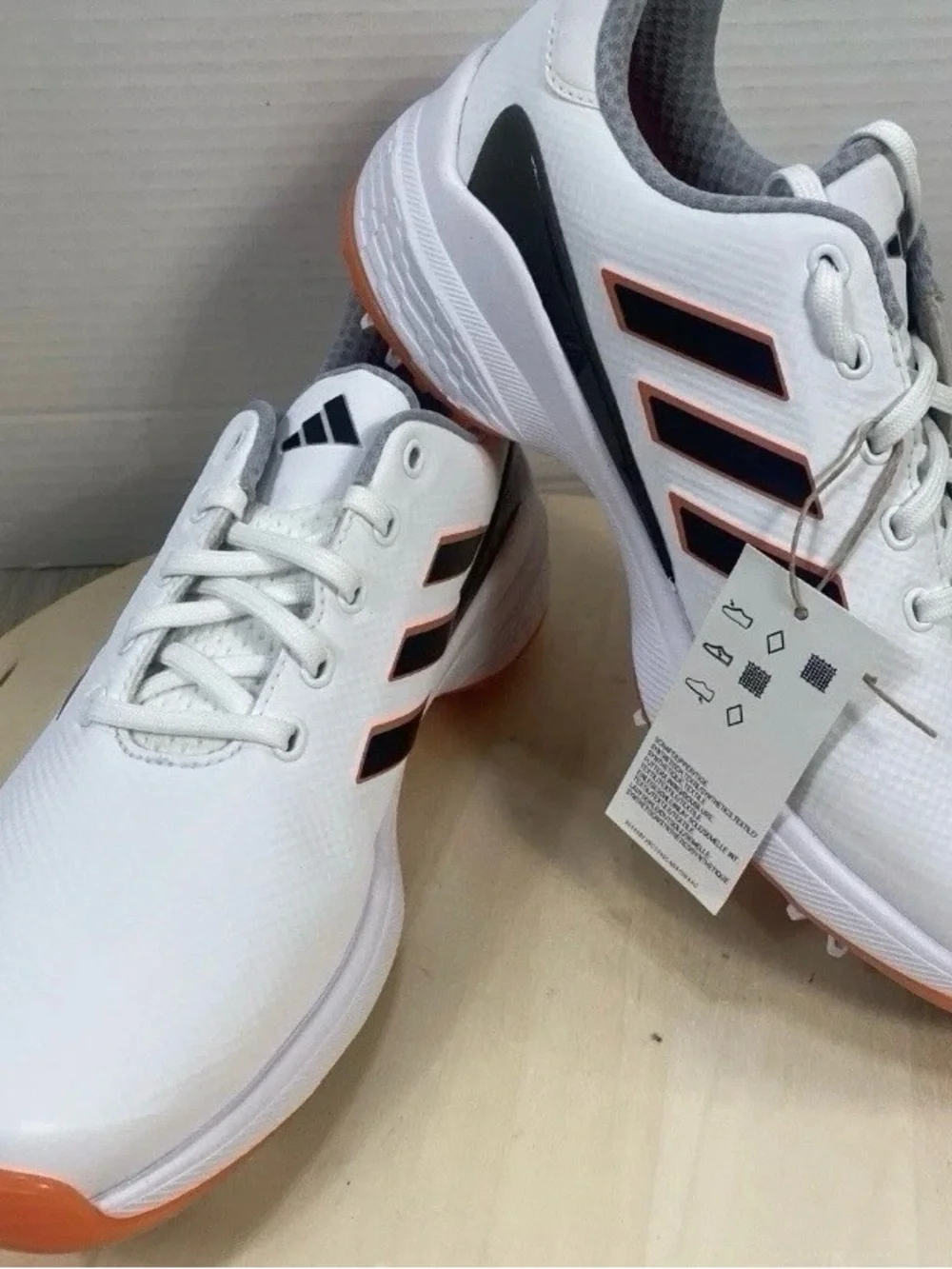 Adidas ZG23 Golf Shoes Men’s Size 8.5M White/Orange/Solar Red HP2223 NEW